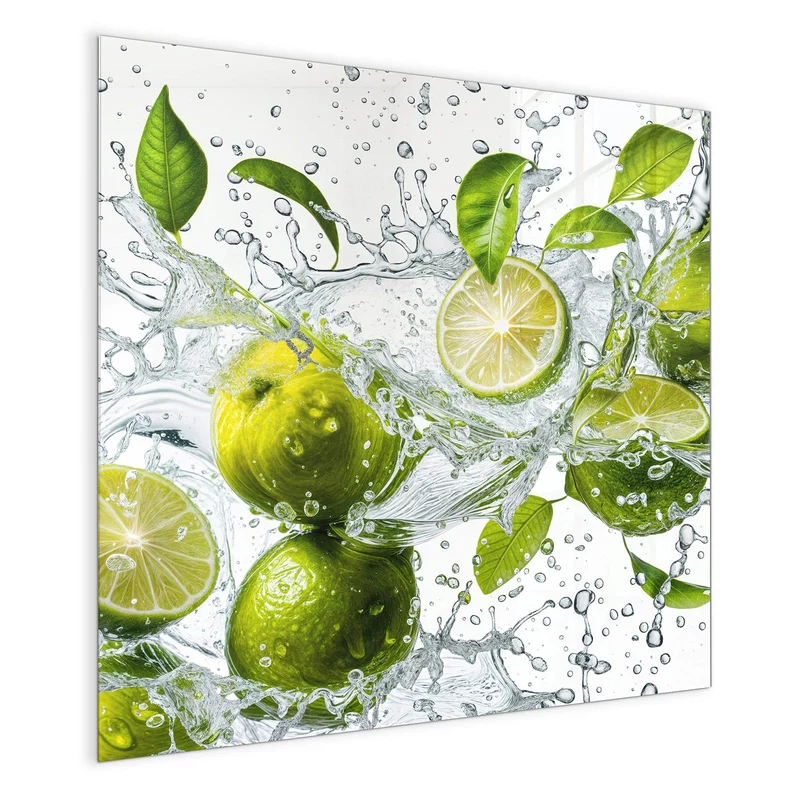 Magnettafel - Limetten im Wasser
