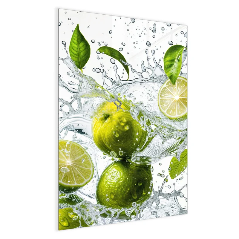 Magnettafel - Limetten im Wasser