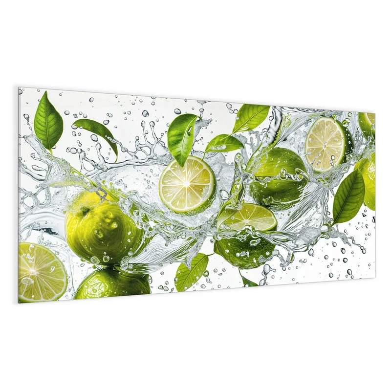 Magnettafel - Limetten im Wasser