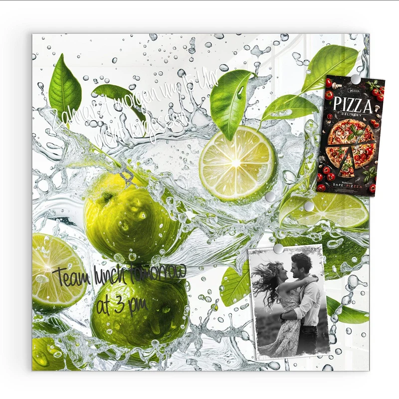 Magnettafel - Limetten im Wasser