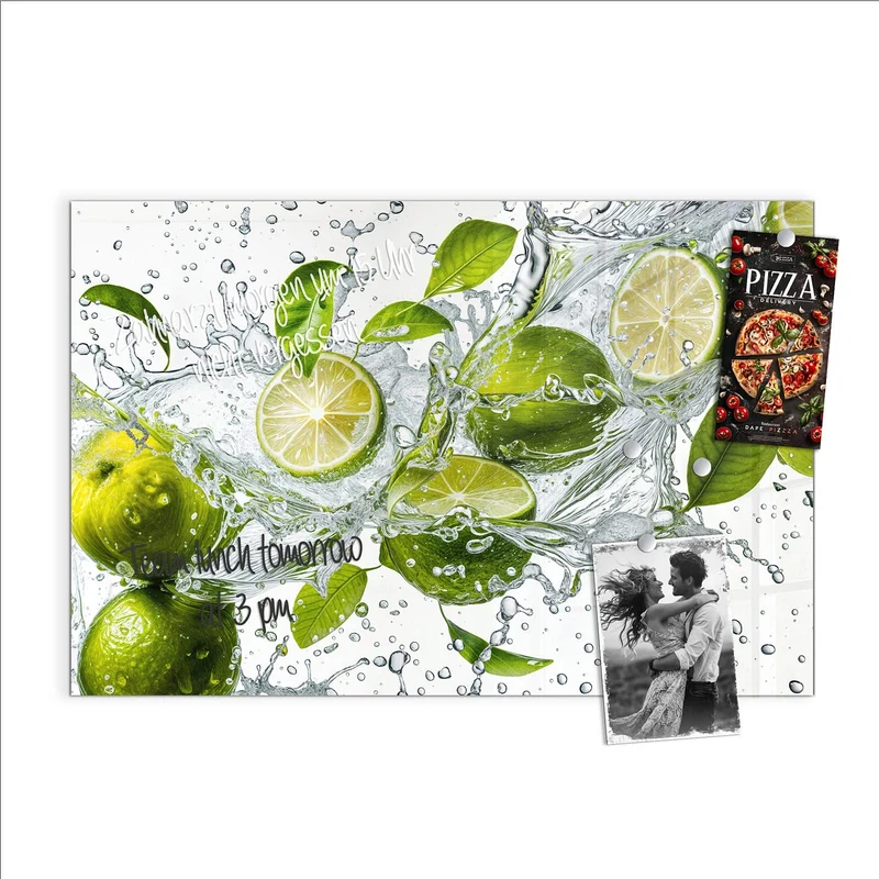 Magnettafel - Limetten im Wasser