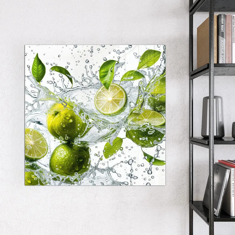 Magnettafel - Limetten im Wasser
