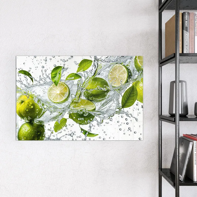 Magnettafel - Limetten im Wasser