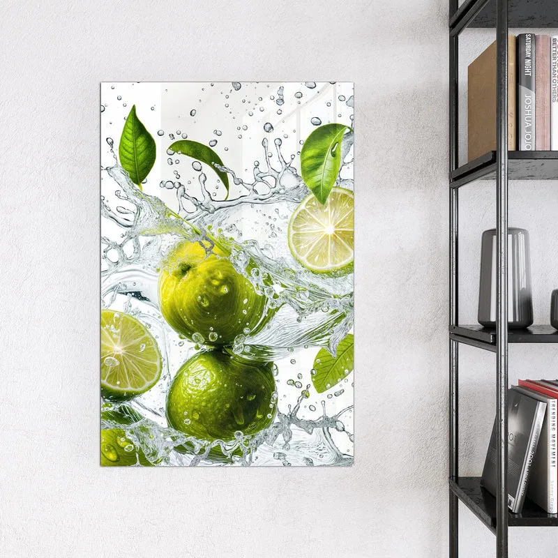 Magnettafel - Limetten im Wasser