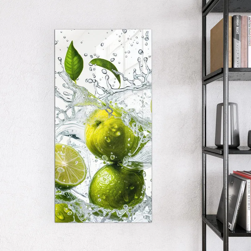 Magnettafel - Limetten im Wasser
