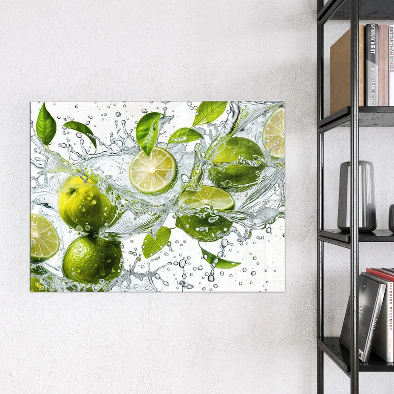 Magnettafel - Limetten im Wasser
