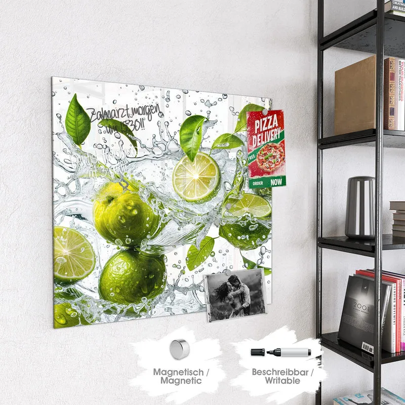 Magnettafel - Limetten im Wasser