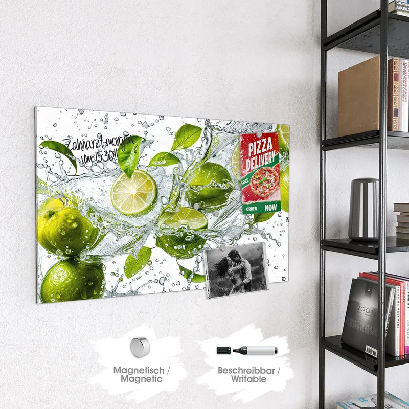 Magnettafel - Limetten im Wasser