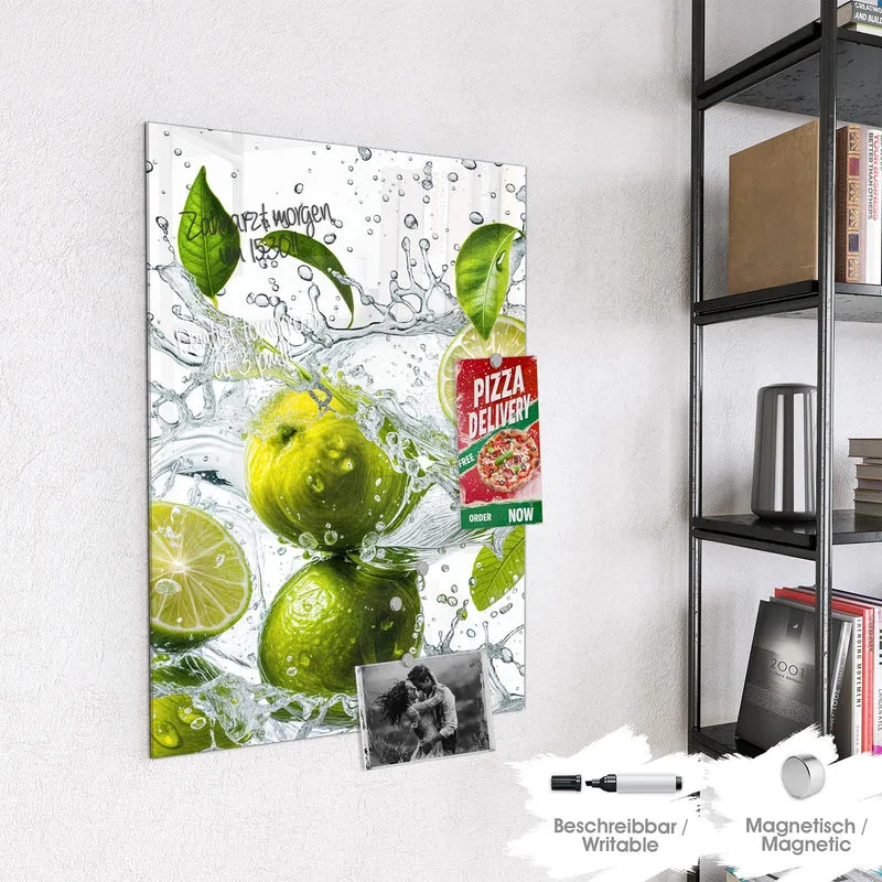 Magnettafel - Limetten im Wasser