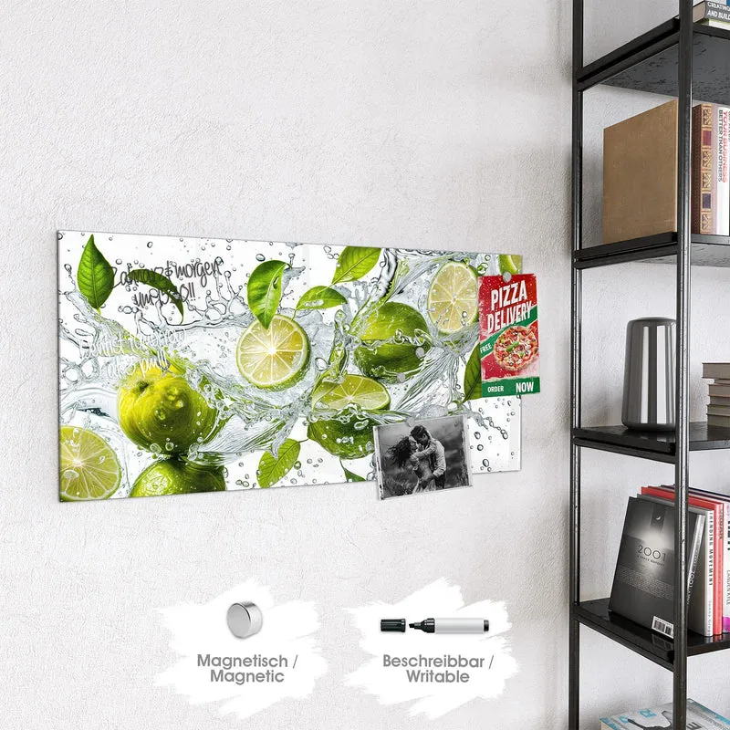 Magnettafel - Limetten im Wasser