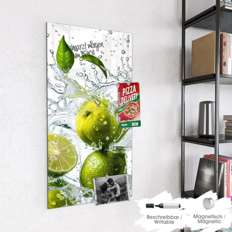 Magnettafel - Limetten im Wasser