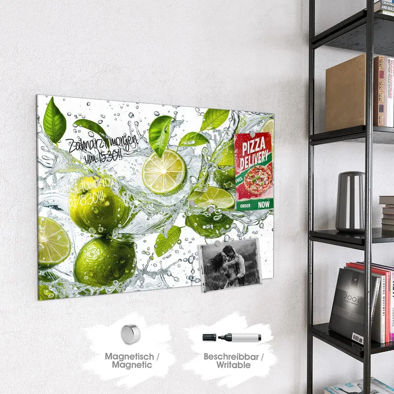 Magnettafel - Limetten im Wasser