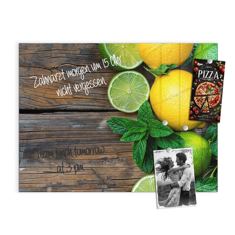 Magnettafel - Zitronen und Limetten