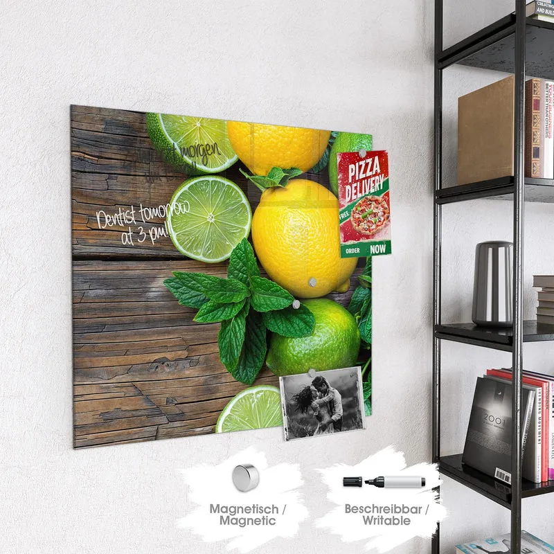 Magnettafel - Zitronen und Limetten