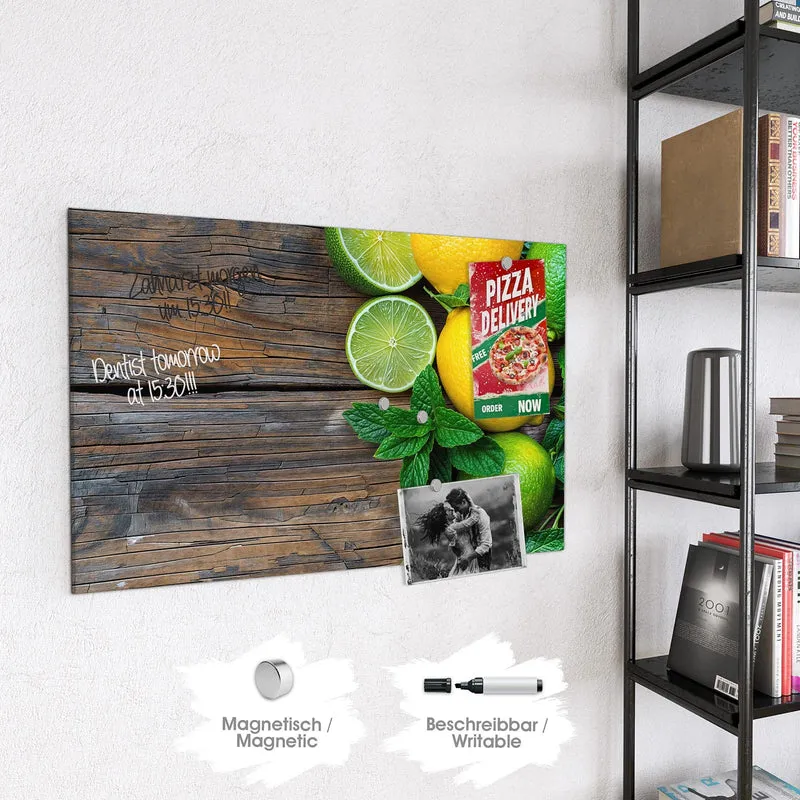 Magnettafel - Zitronen und Limetten