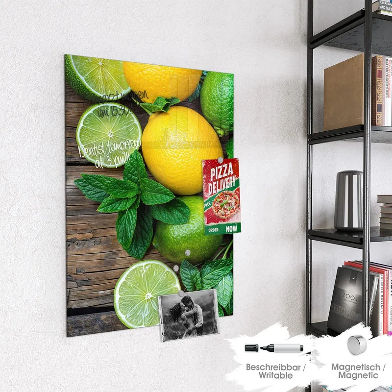 Magnettafel - Zitronen und Limetten