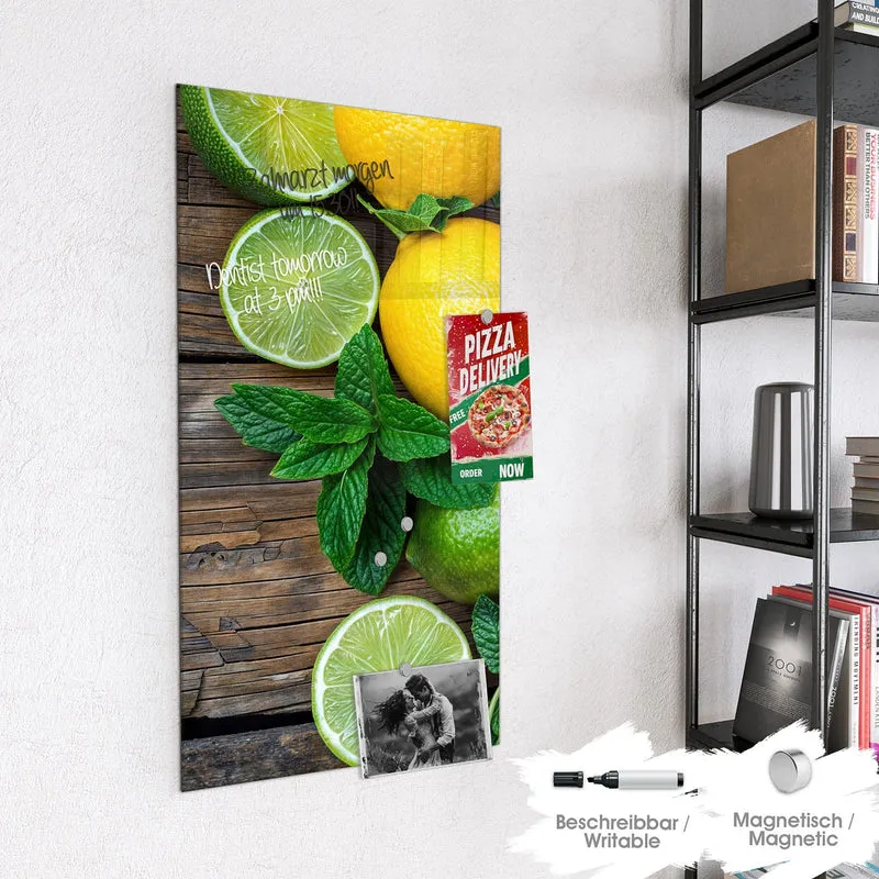 Magnettafel - Zitronen und Limetten