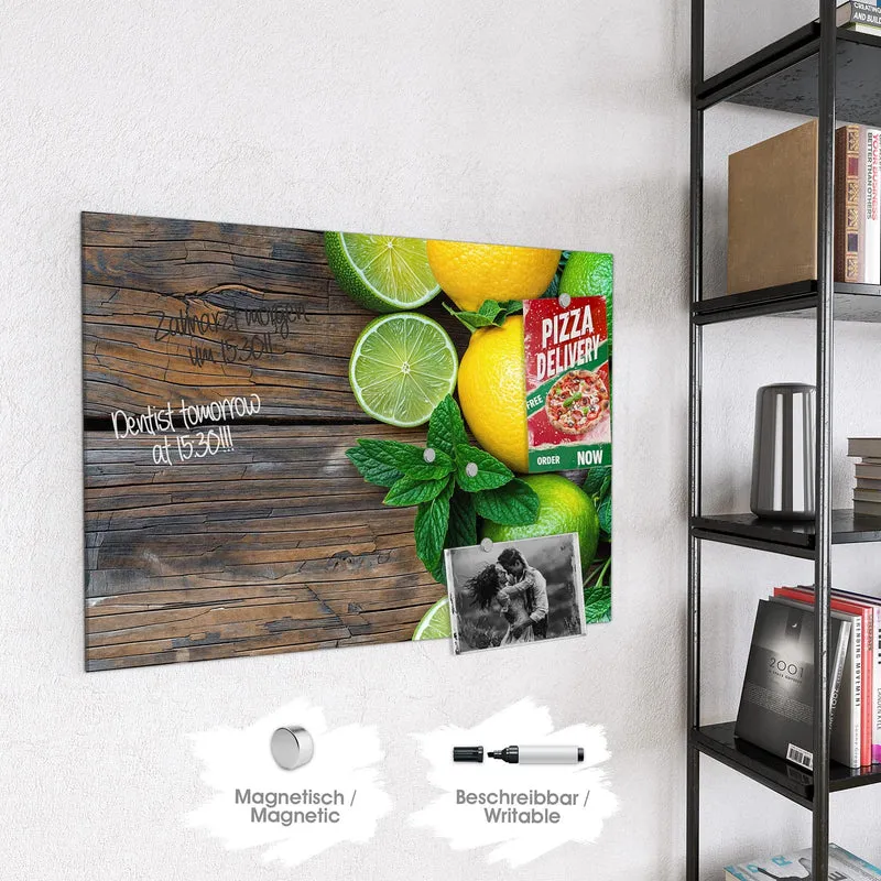 Magnettafel - Zitronen und Limetten