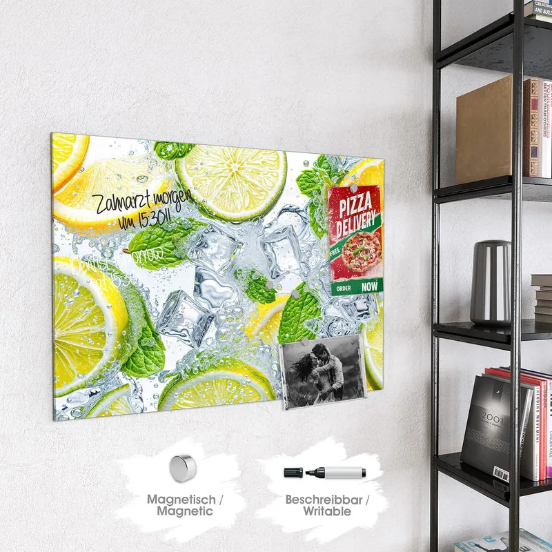 Magnettafel - Zitrusscheiben im Eis