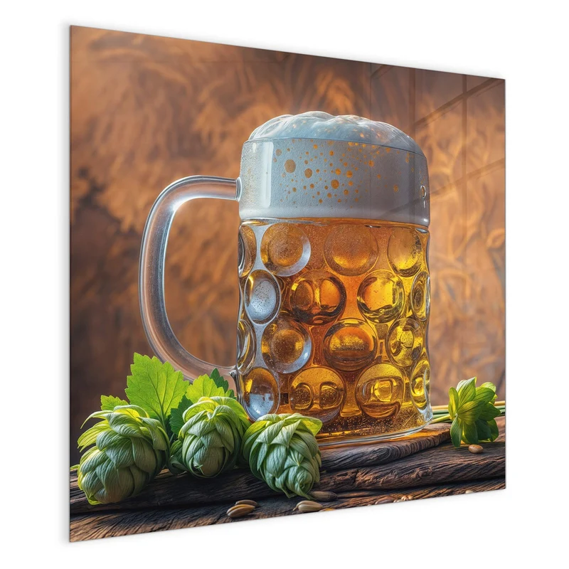 Magnettafel - Bierkrug mit Hopfen