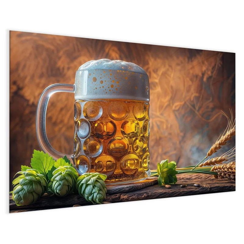 Magnettafel - Bierkrug mit Hopfen
