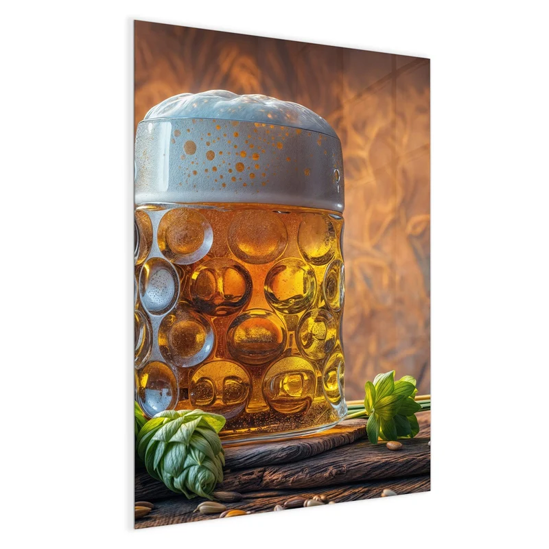 Magnettafel - Bierkrug mit Hopfen