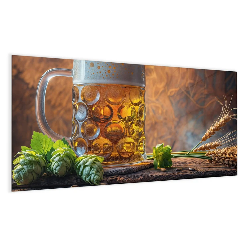 Magnettafel - Bierkrug mit Hopfen
