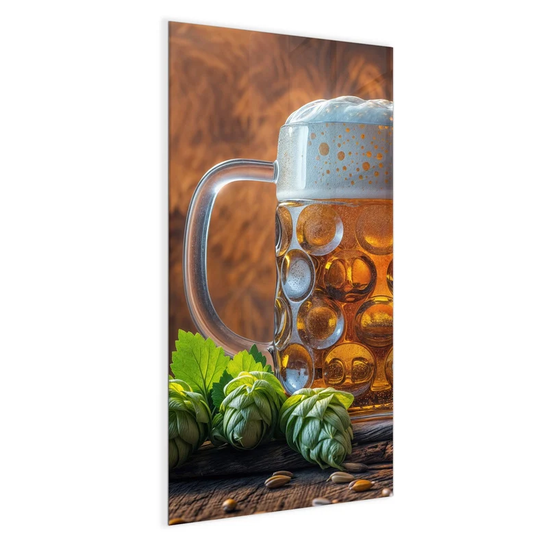 Magnettafel - Bierkrug mit Hopfen
