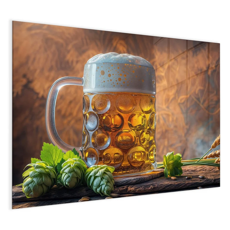 Magnettafel - Bierkrug mit Hopfen