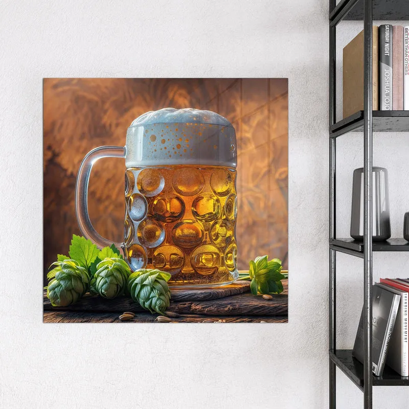 Magnettafel - Bierkrug mit Hopfen