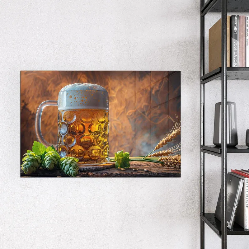 Magnettafel - Bierkrug mit Hopfen