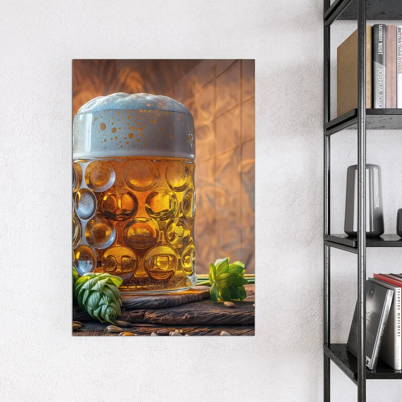 Magnettafel - Bierkrug mit Hopfen
