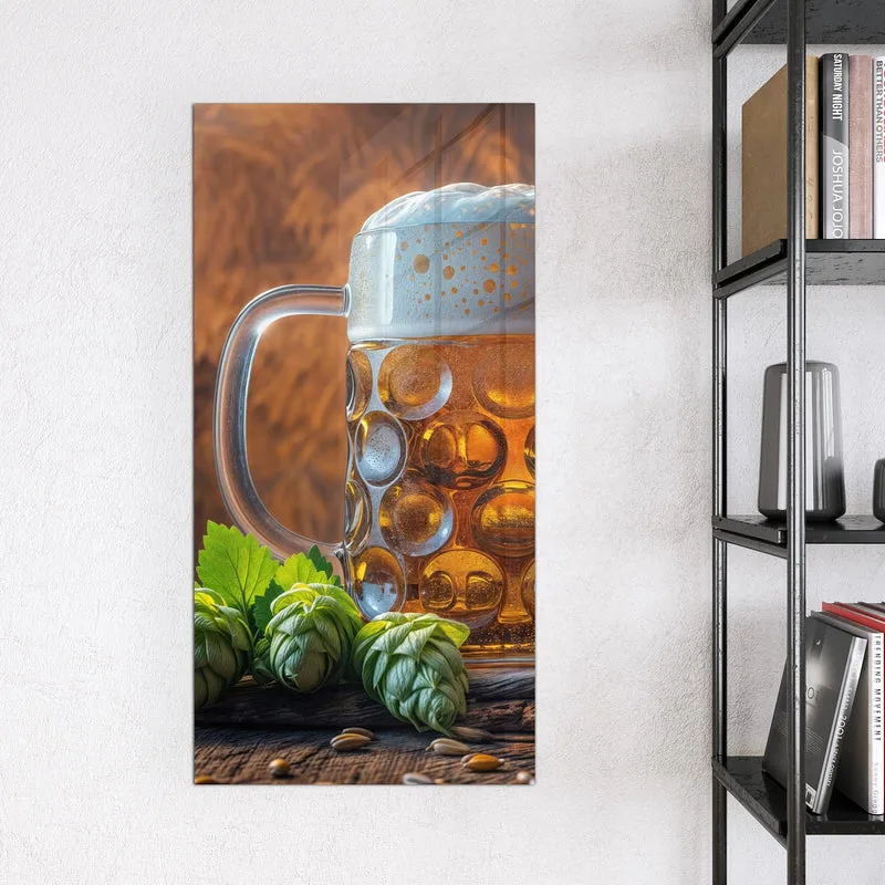 Magnettafel - Bierkrug mit Hopfen