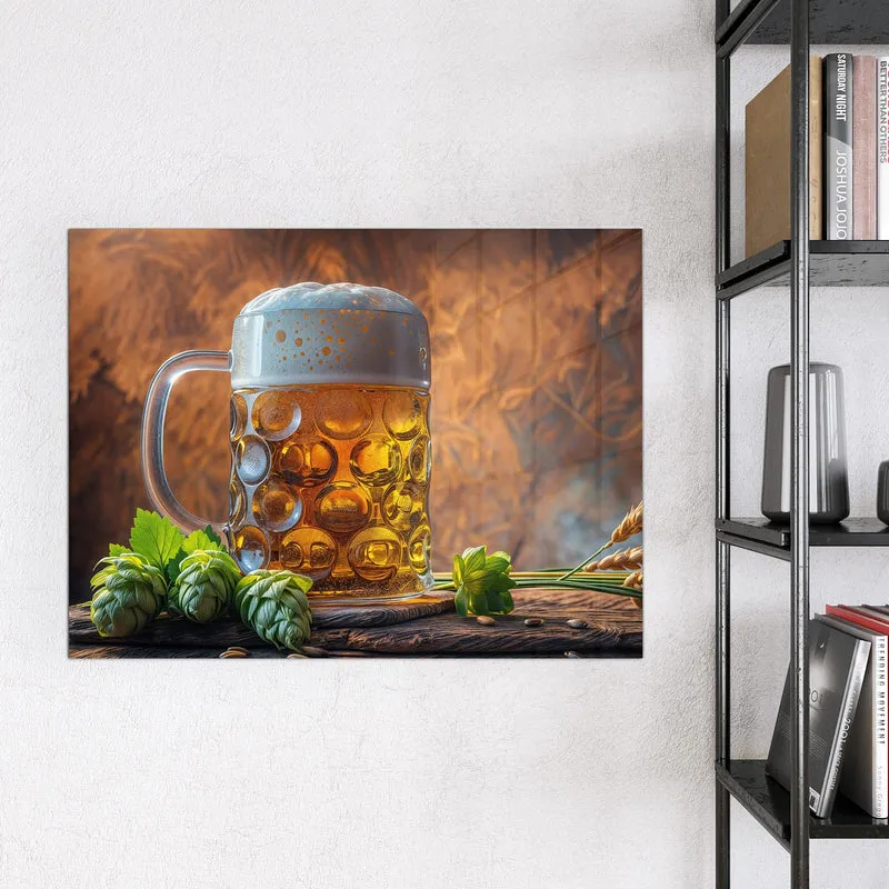 Magnettafel - Bierkrug mit Hopfen