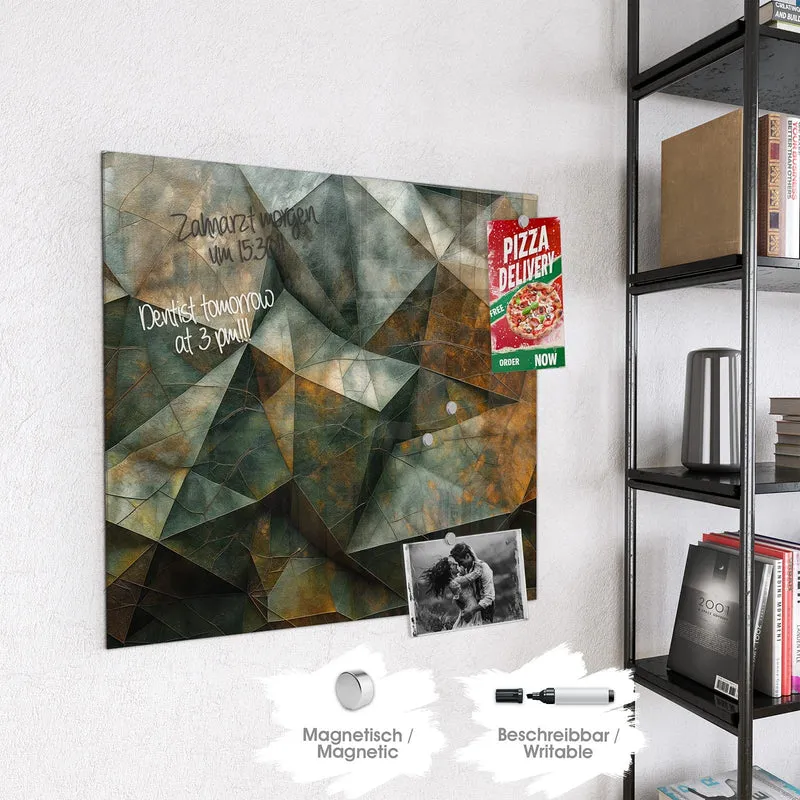 Magnettafel - Grüne Steinfacetten