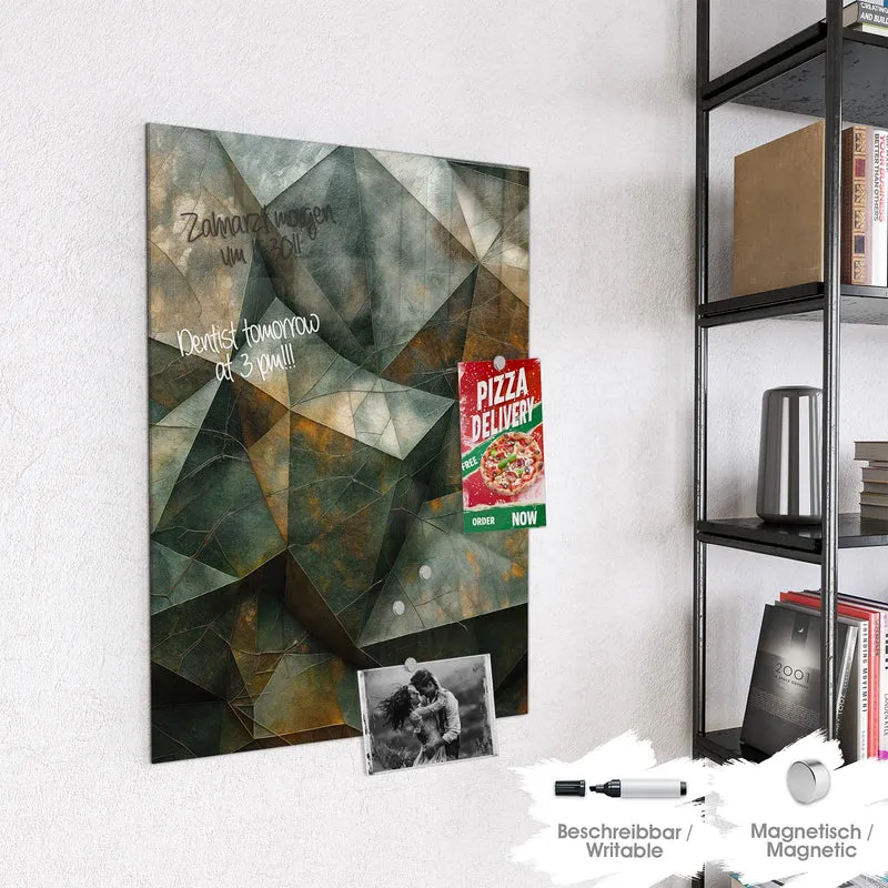 Magnettafel - Grüne Steinfacetten