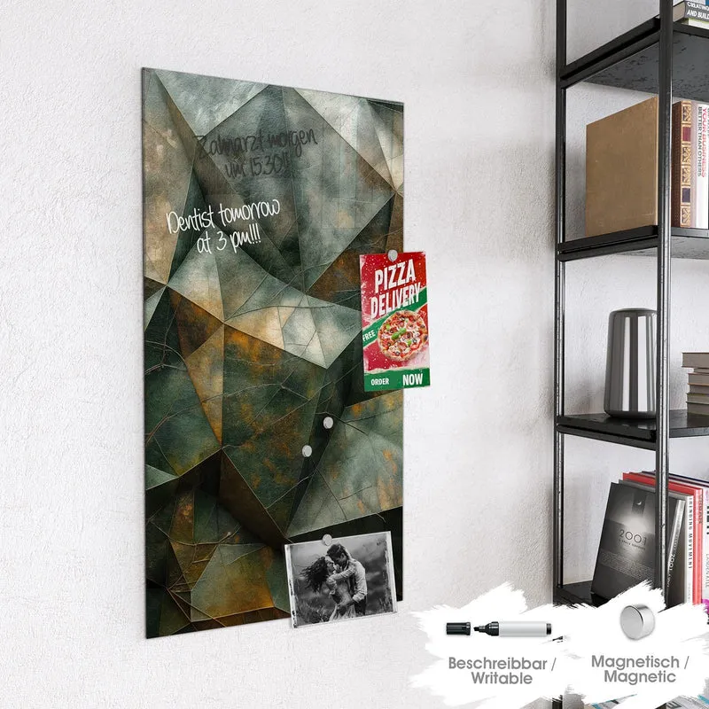 Magnettafel - Grüne Steinfacetten