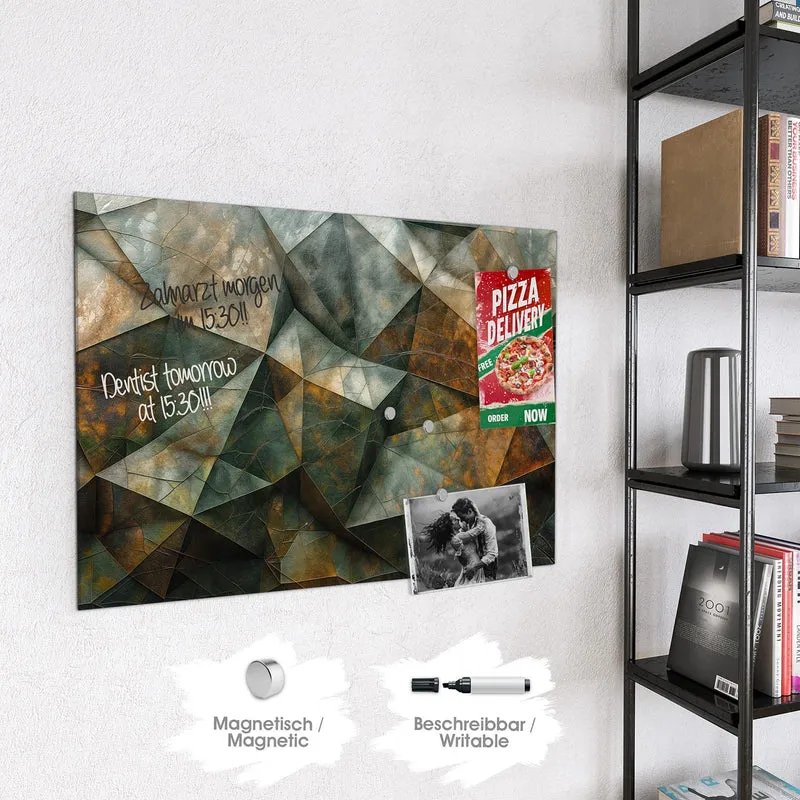 Magnettafel - Grüne Steinfacetten