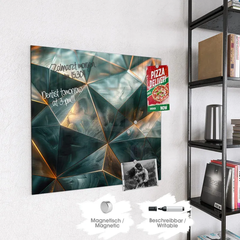 Magnettafel - Dreiecke mit Goldkanten