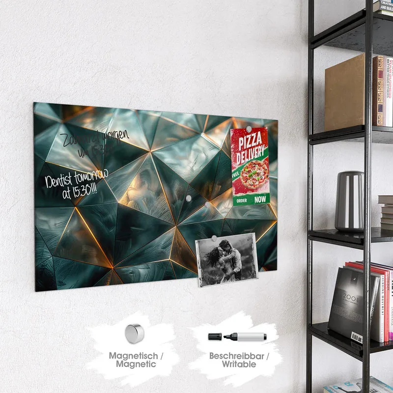 Magnettafel - Dreiecke mit Goldkanten