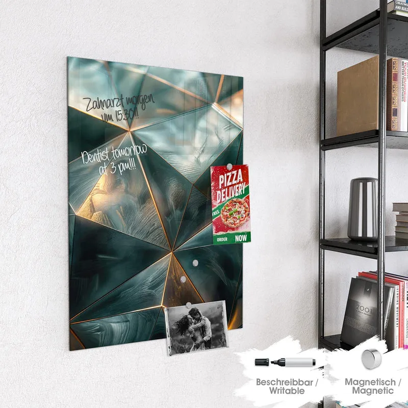 Magnettafel - Dreiecke mit Goldkanten