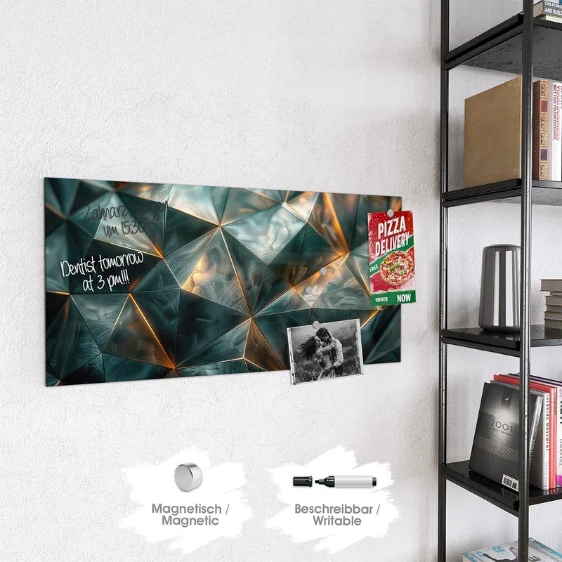 Magnettafel - Dreiecke mit Goldkanten
