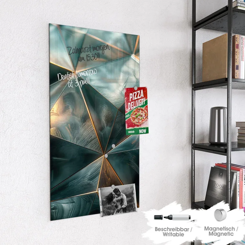 Magnettafel - Dreiecke mit Goldkanten