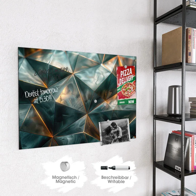 Magnettafel - Dreiecke mit Goldkanten