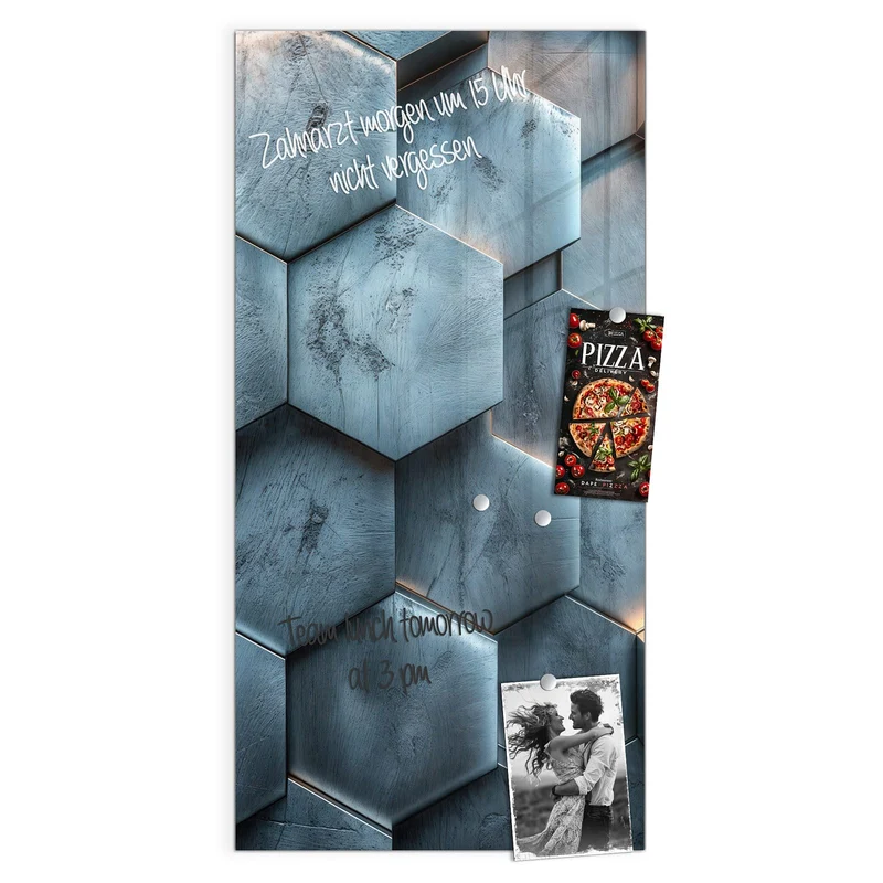Magnettafel - Wabenmuster in Blau