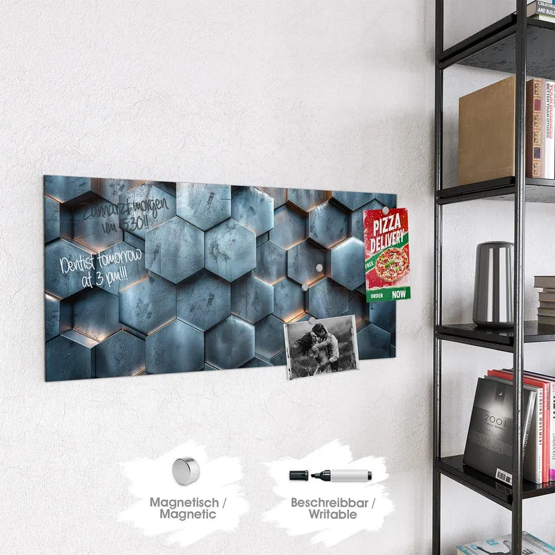 Magnettafel - Wabenmuster in Blau