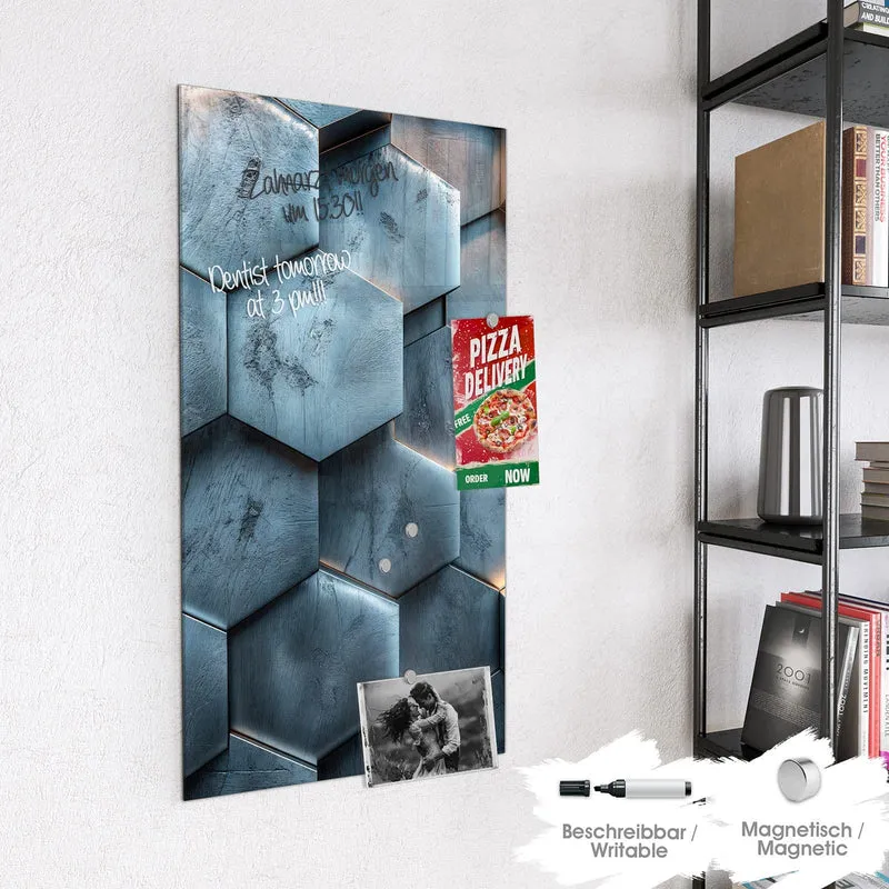 Magnettafel - Wabenmuster in Blau
