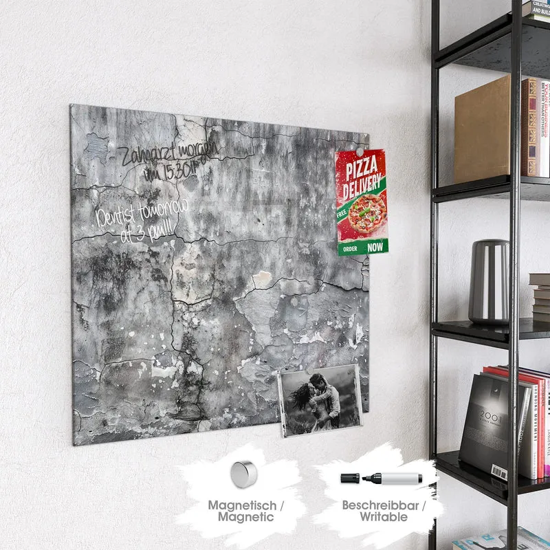 Magnettafel - Grauer Putz mit Rissen