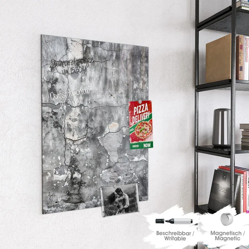 Magnettafel - Grauer Putz mit Rissen