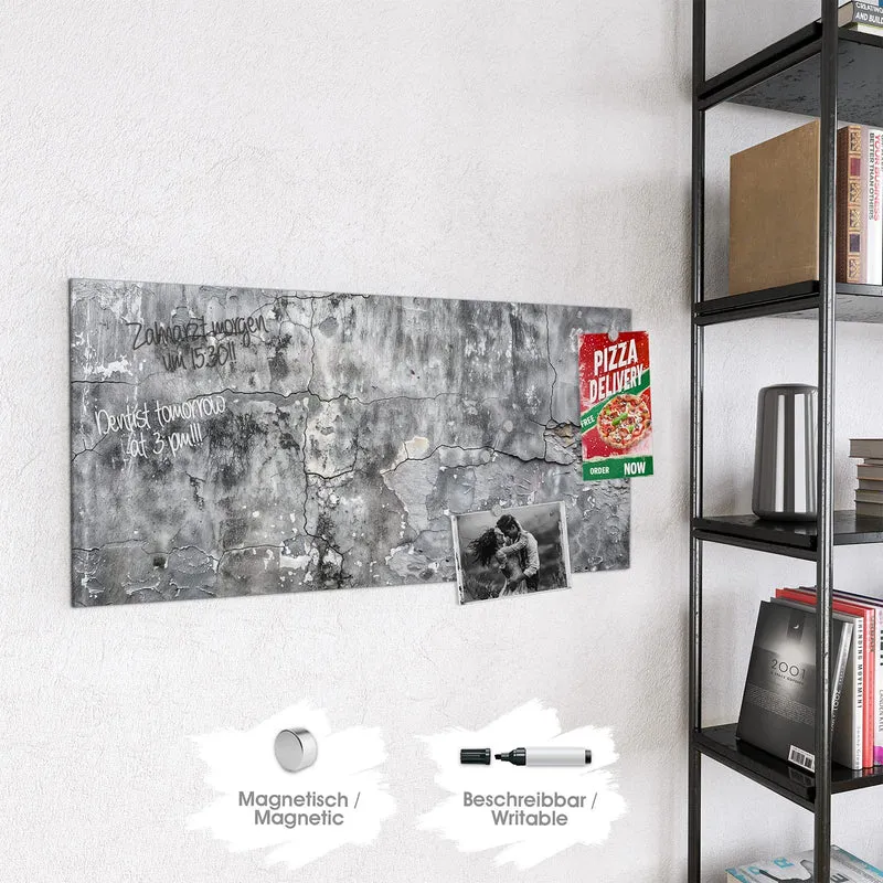 Magnettafel - Grauer Putz mit Rissen
